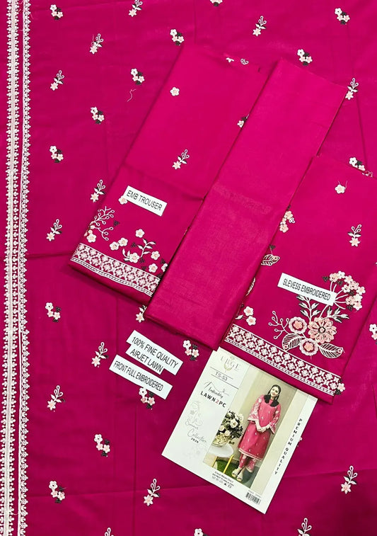Pakistani Women's Embroidered Maroon Kurta Set