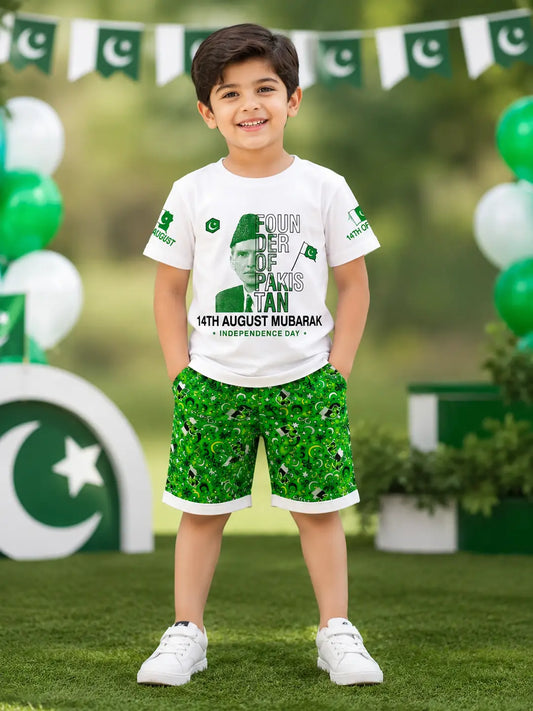 14 August 2 Pcs Boy's Shirt And Shorts Set