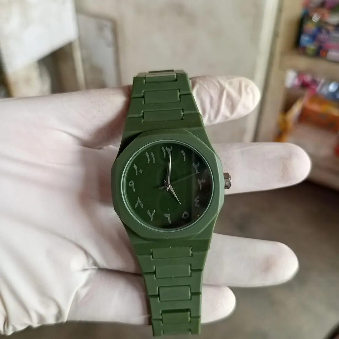Olive Green Carbon Fiber Tactical Watch 45mm