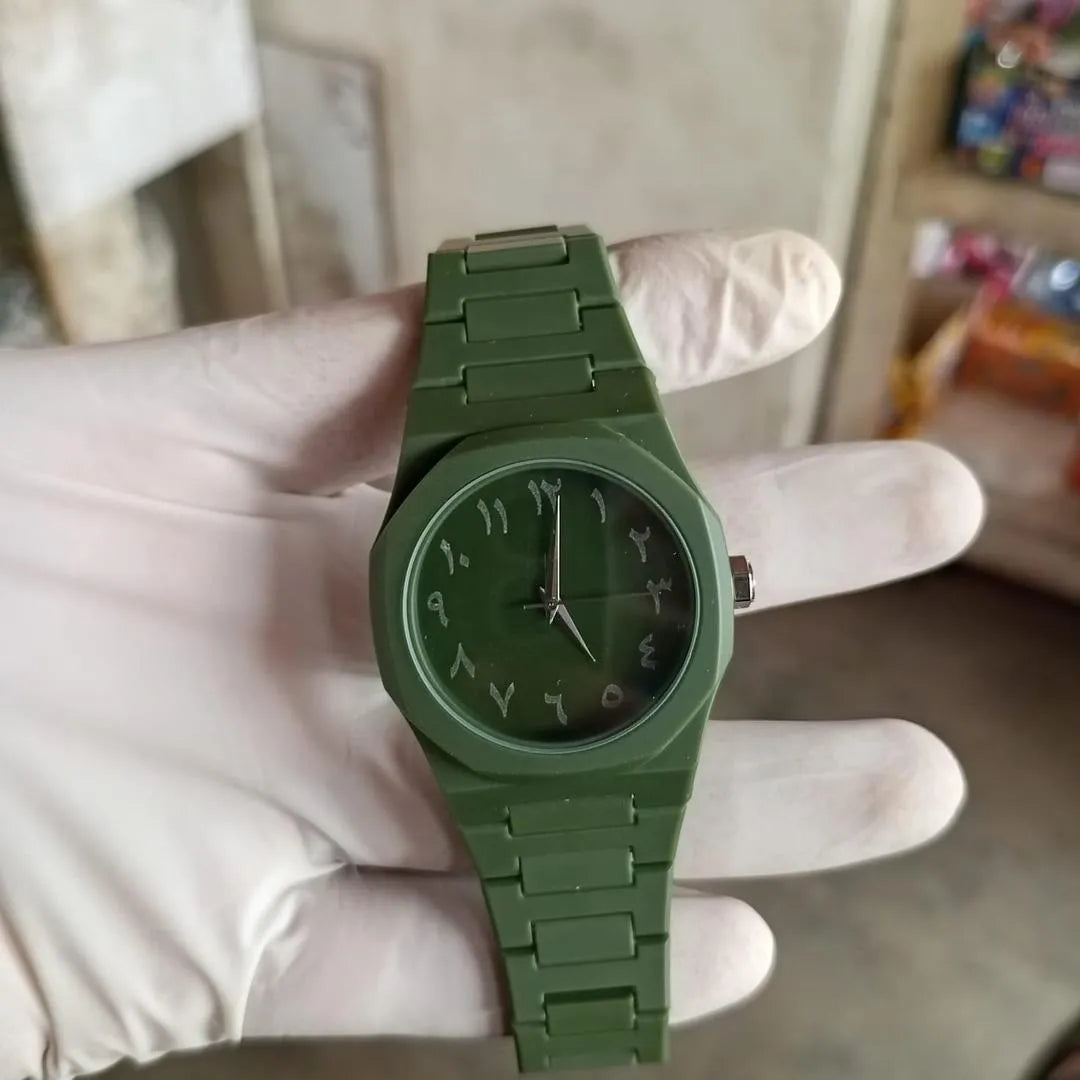 Olive Green Carbon Fiber Tactical Watch 45mm