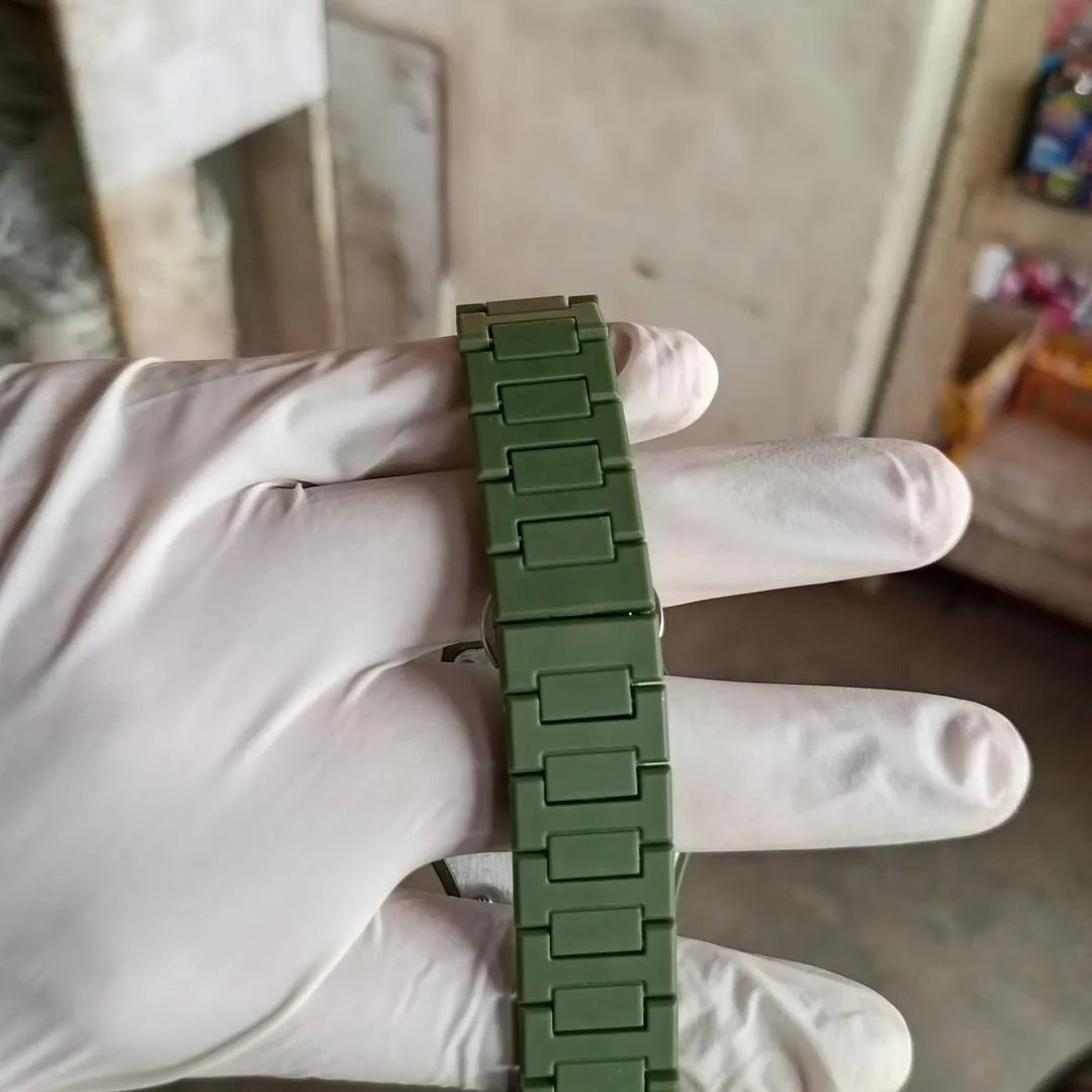 Olive Green Carbon Fiber Tactical Watch 45mm