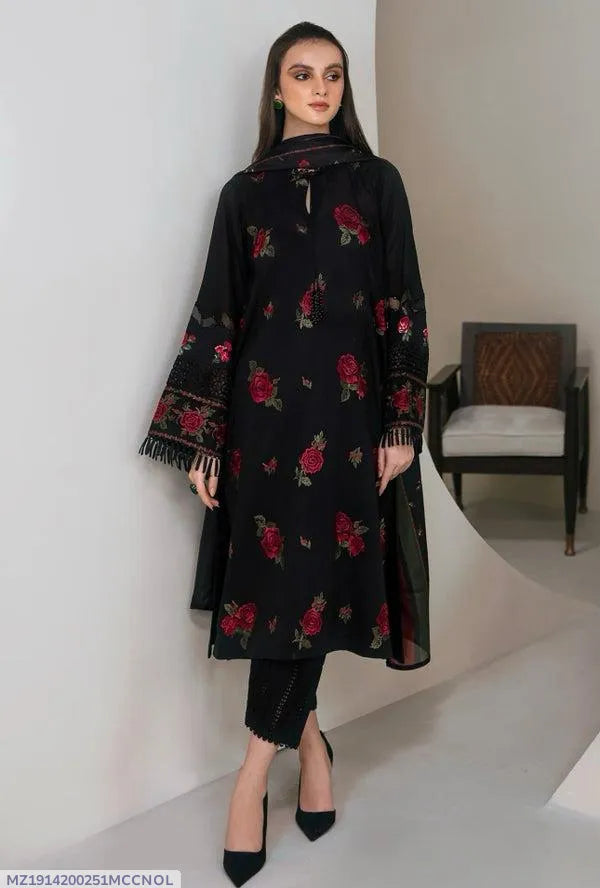 MIX TRENDING DESIGNS 3 Pcs Unstitched Embroidered Suit