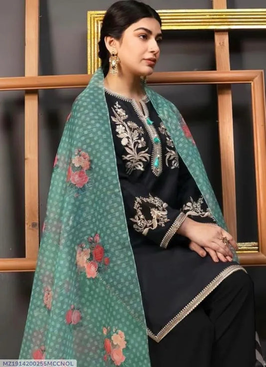MIX TRENDING DESIGNS 3 Pcs Unstitched Embroidered Suit