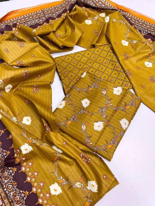 Digital Printed Lawn Suit Set for Women with Floral Motif