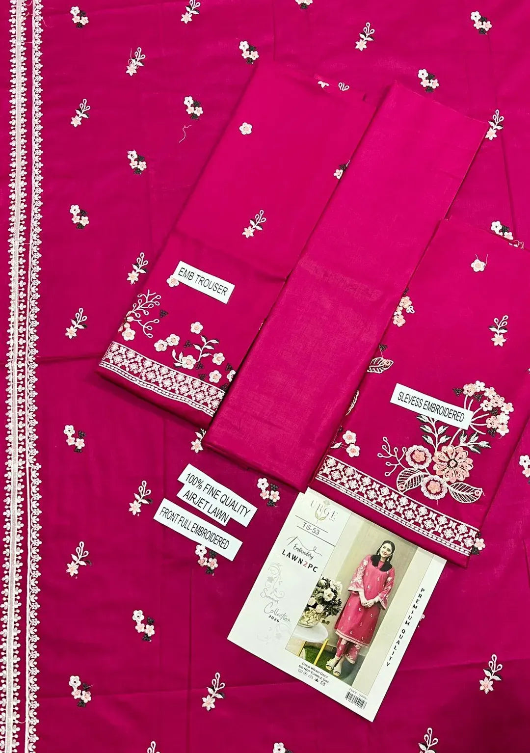 Pakistani Women's Embroidered Maroon Kurta Set