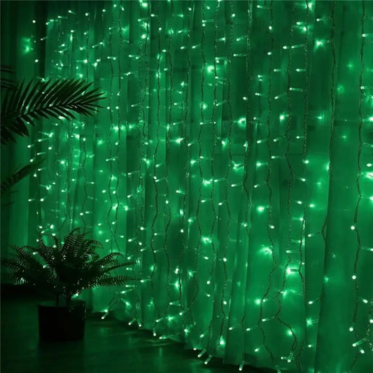 Green Curtain Jaal LED Fairy Lights 10x10 feet For 14 August Azadi independence day / Room Wall Decoration / Function / Party / Birthday / Wedding