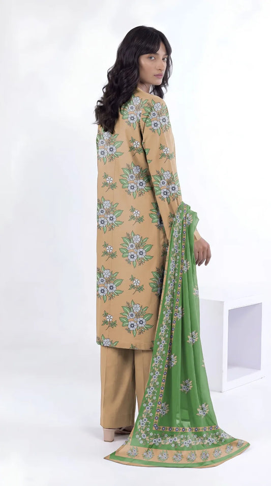 3 Pcs Women's Unstitched Printed Suit