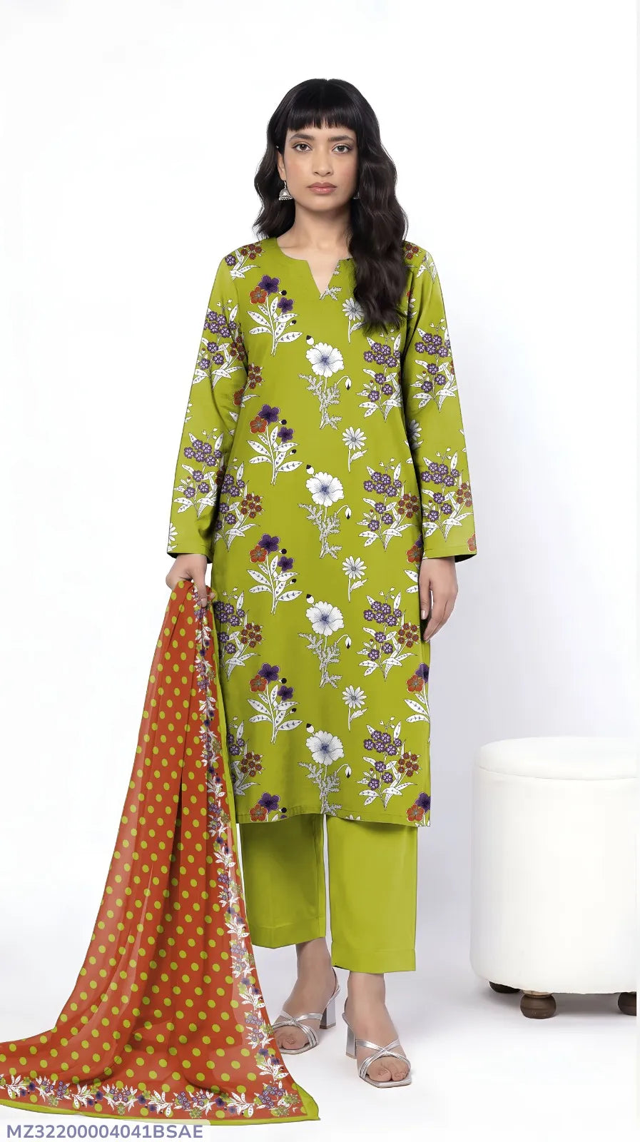 3 Pcs Women's Unstitched Printed Suit
