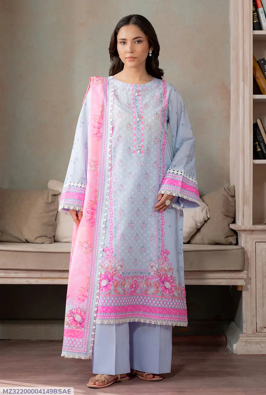 3 Pcs Women's Unstitched Printed Suit