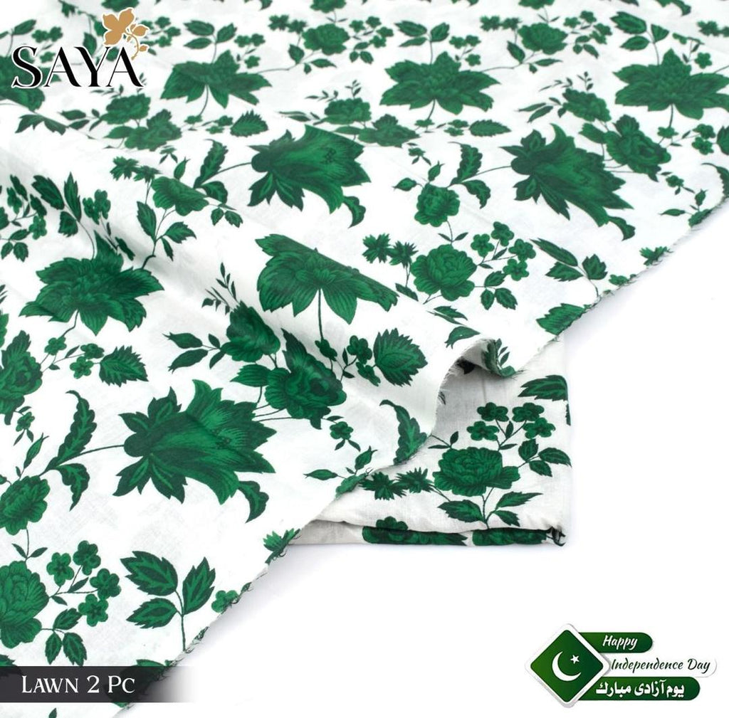Green Floral Lawn Suit for 14th August Pakistan