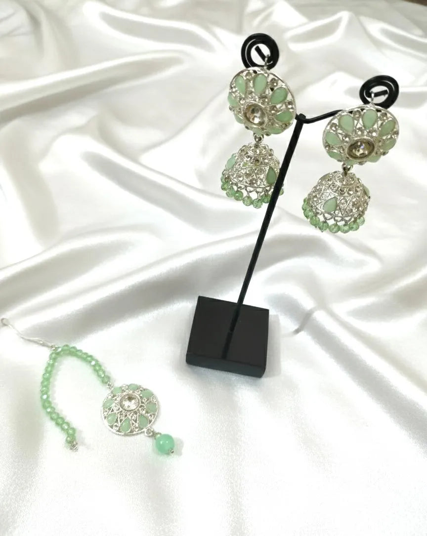 Green Beaded Choker Set for Weddings & Festivals