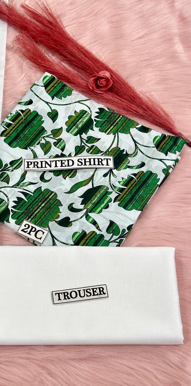 2 Pcs Women's Unstitched Digital Print Suit