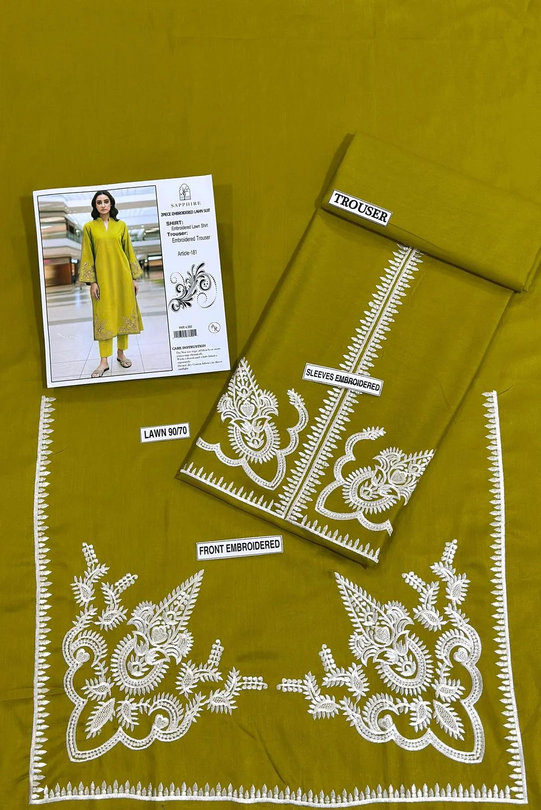2 Pcs Women's Unstitched Embroidered Suit