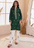 Green Embroidered Lawn Shirt & Cotton Trouser Set